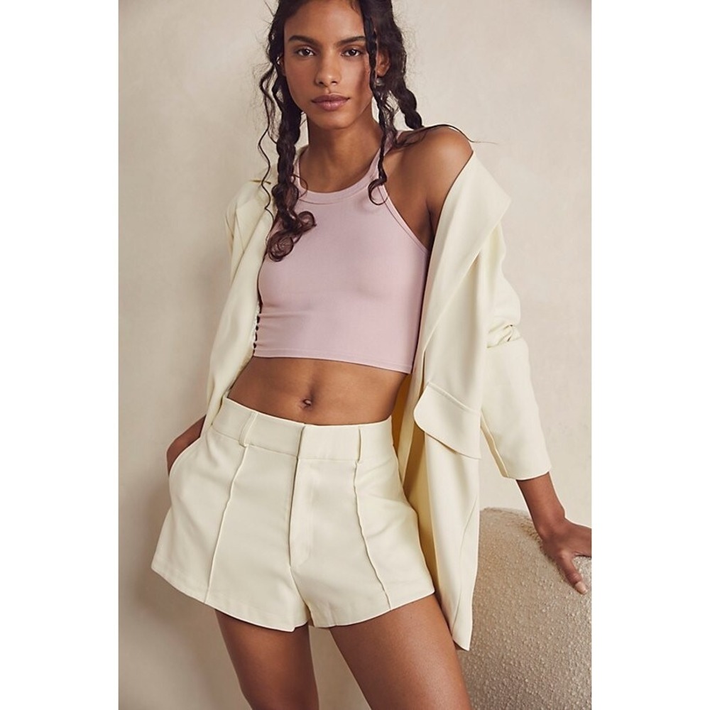 Intimately Free People Bella Seamless‎ Rib Crop Tank Mauve Pink Size M/L